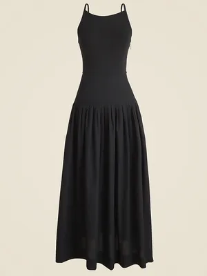 J. Crew Pintuck Mixy Drop Waist Midi Dress in Black Size XXS thumbnail 2
