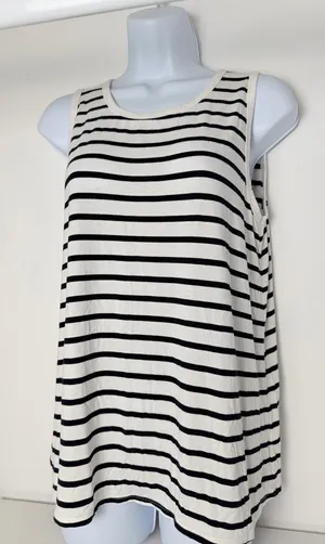 Old Navy Navy and White Striped Tee thumbnail 1