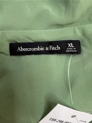 Abercrombie & Fitch A&F Satin Cowl Neck Draped Maci Dress Lush Green XL NEW $140 thumbnail 15