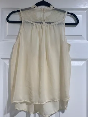 Boho Lace Tank Top White Size M thumbnail 2