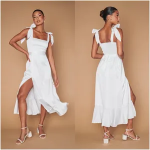 SHOW ME YOUR MUMU Garden Midi Dress In Ivory Luxe Satin thumbnail 2