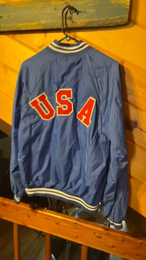 OLYMPIC PRIDE Vintage USA baseball jacket Blue Size M thumbnail 3
