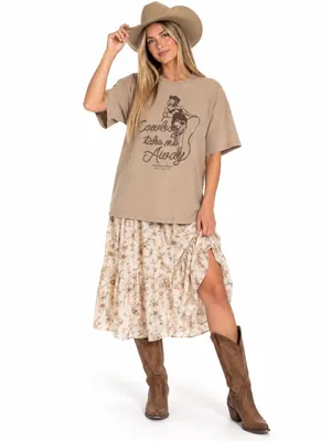 Rebel + Fleur 3XL Cowboy Take Me Away Western Romance Oversized Cowgirl Tee Boxy thumbnail 2