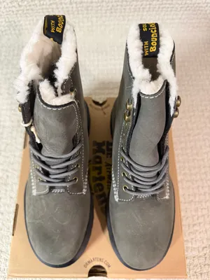 Dr Martens 1460 Pascal Bex Faux Fur Lined Boot Sz US 8 Gunmetal color thumbnail 3