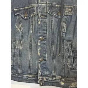 Free‎ People Throwback Hooded Denim & Knit Jacket Size Small Jean Anthracite thumbnail 2
