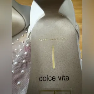 Dolce Vita Mandel Pearl Ivory Mesh Mule Heel Sandals thumbnail 8