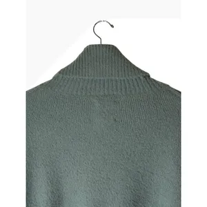 Aerie Turtleneck Sweater Women Small Green Fuzzy Knit Side Slit Lounge Outdoor thumbnail 6
