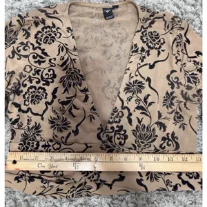 Windsor Crop Top XS Whimsigoth Goth 90s Boho Dark Romantic Burnout Babydoll Sheer thumbnail 14