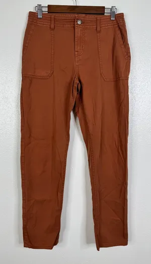 Prana Womens Rust Orange Organic Cotton Stretch Patch Pocket Utility Pants Sz 4 thumbnail 1