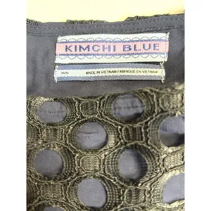 Kimchi Blue Black Eyelet Lace Babydoll Top‎ Puff Sleeve Boho Romantic Medium thumbnail 6