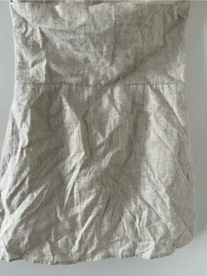 SNDYS Beige Linen Cotton Strapless Mini Dress XS Coastal Resort Euro Summer thumbnail 3