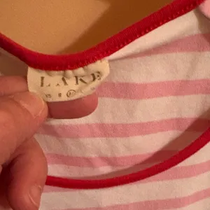 Lake pink & white striped tee & shorts pajama set thumbnail 2