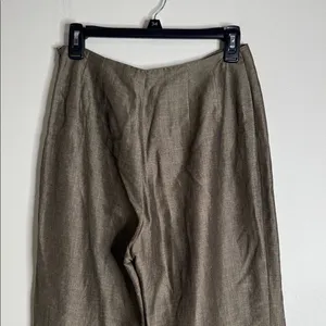 Ann Taylor Side Zip Flare Hi-Rise Beige/Tan Trouser Pant size 6 flaw thumbnail 4