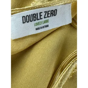 Double Zero Gold Metallic Open Back Tie Crop Top Sleeveless Blouson Lrg Holiday thumbnail 7