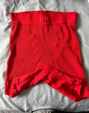 SKIMS Ribbed Red Boxers thumbnail 1