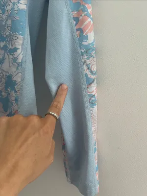 Light Blue Long Sleeve Abstract Print Top Size M thumbnail 3