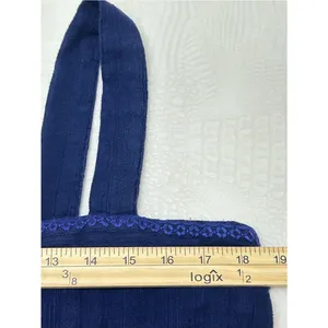 Tommy Bahama Navy Blue Tiered Mini Dress Size L 100. % Cotton vacation beach thumbnail 9