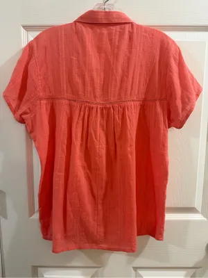 prAna Women's Coral Short Sleeve Button-Up Blouse, Size Large thumbnail 5