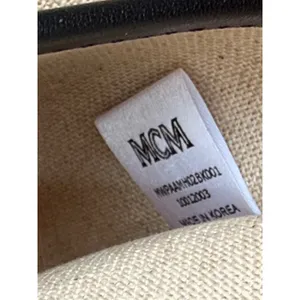 MCM Glitch Logo Mini Shopper Tasche Tote Bag Canvas Crossbody Black Beige thumbnail 9