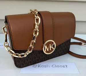 Michael Kors Brown Carmen Small Monogram Flap Crossbody thumbnail 2