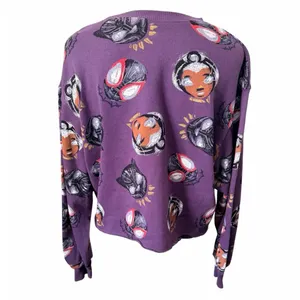 Marvel Crop Sweatshirt Purple Medium Black Panther thumbnail 2
