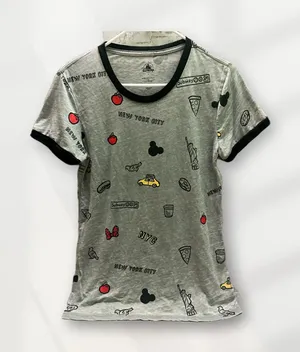 Disney Women’s Gray and Black Graphic Tee size M thumbnail 1