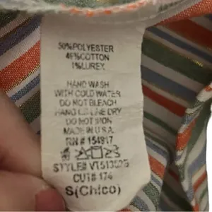VINE & LOVE Women's Striped V-neck Flutter Sleeve Babydoll Top Small‎ | EUC thumbnail 7