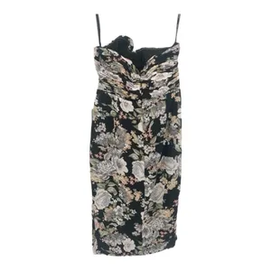 LAVISH‎ ALICE Black Floral Asymmetrical Ruffle Strapless Dress Size US 8 NEW thumbnail 6