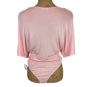 NWT Free People Intimately Homebody Boat Neck Bodysuit Pink Salt Size Small‎ thumbnail 3