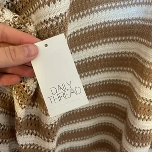 Daily thread cream and beige knitted sweater cardigan NWT thumbnail 7