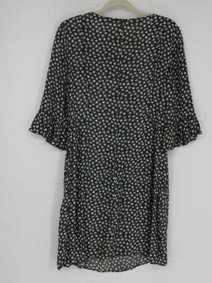 Boden Hyacinth Dress 8R Green Scattered Stars 3/4 Flutter Sleeve 100% Viscose thumbnail 7