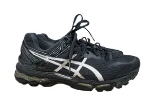 Asics Gel-Kayano 22 Black Silver Running Shoes T598N Womens 9.5 thumbnail 1