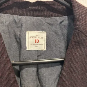 Gap The Academy Blazer Womens 10 Burgundy Wool Blend Two Button Tailored Jacket thumbnail 4