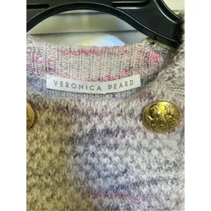 Veronica Beard Adelaide Crew Neck Full Sleeve Sweater S Merino wool/ Alpaca Gray thumbnail 10