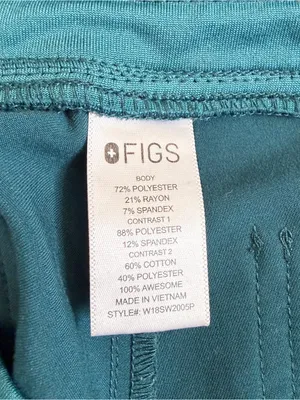 Figs Set 2 Pieces Catarina Scrub Top XS & Zamora Jogger Pants XSP Caribbean Blue thumbnail 14