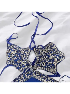 Starlet Embellished Cutout Mini Dress Blue NWT Size US 2 thumbnail 4