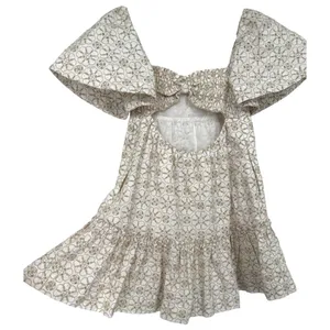 Anthropologie Maeve Smocked Tunic Floral‎ Embroidered Mini Dress Ivory Size XXS thumbnail 5