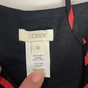 J. Crew Red Black Sleeveless Derby Striped Linen‎ Blend Cocktail Dress Size 0 thumbnail 7