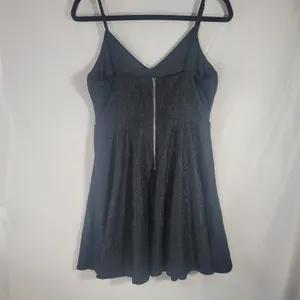 Lulus Way With Words Black Lace Skater Dress Size M Fit Flare Mini Coquette LBD thumbnail 3