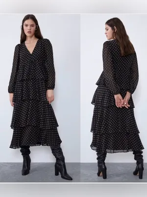 Zara Dress NWOT,Ruffled With polka dots,Size S thumbnail 2