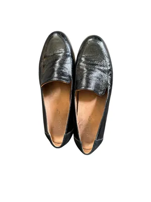 Vionic Kensley Chunky Loafer Sz 9 Black Lug Heel Shiny Leather Shoe Slip On thumbnail 4