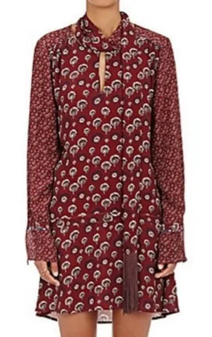 Warm‎ laurel floral dandelion print long sleeve dress thumbnail 1