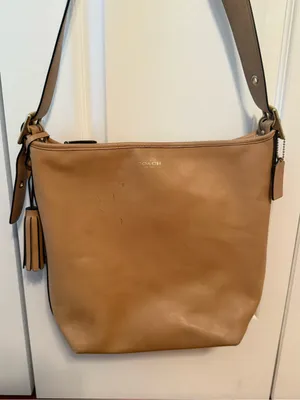 Vintage Coach Legacy Tassel Bucket Bag in Tan Leather thumbnail 2