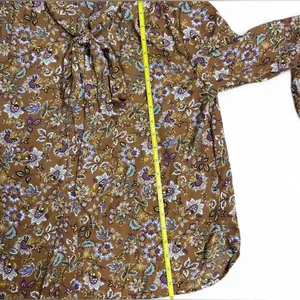 LOFT Women’s Floral Tie Neck Blouse Medium Long Sleeve Boho Cottagecore Fall Top thumbnail 5