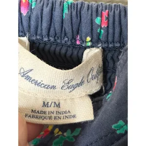 American Eagle Floral Smocked Bust Mini Dress Navy Pink Cottagecore M thumbnail 6