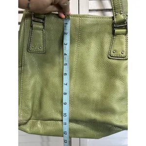Fossil Pebble Satchel Green Leather Top Zip Double Strap‎ Sev Pockets thumbnail 3