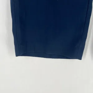 Madewell Wide Leg Cropped Pants Navy Blue Elastic Waist‎ Pockets Womens thumbnail 3