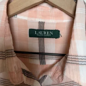 Lauren Ralph Lauren Women Cotton Button‎ Up Top Small Pink Plaid Preppy thumbnail 3