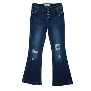 KanCan Flare‎ Jeans Women 7/27 (28x30) Distressed Button Fly Petite Harlowe thumbnail 2