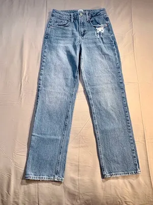 💥BDG Urban Outfitters Straight Skinny Ankle Distressed Light Wash Jeans 27💛 thumbnail 3